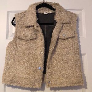 Faux fur cream color vest